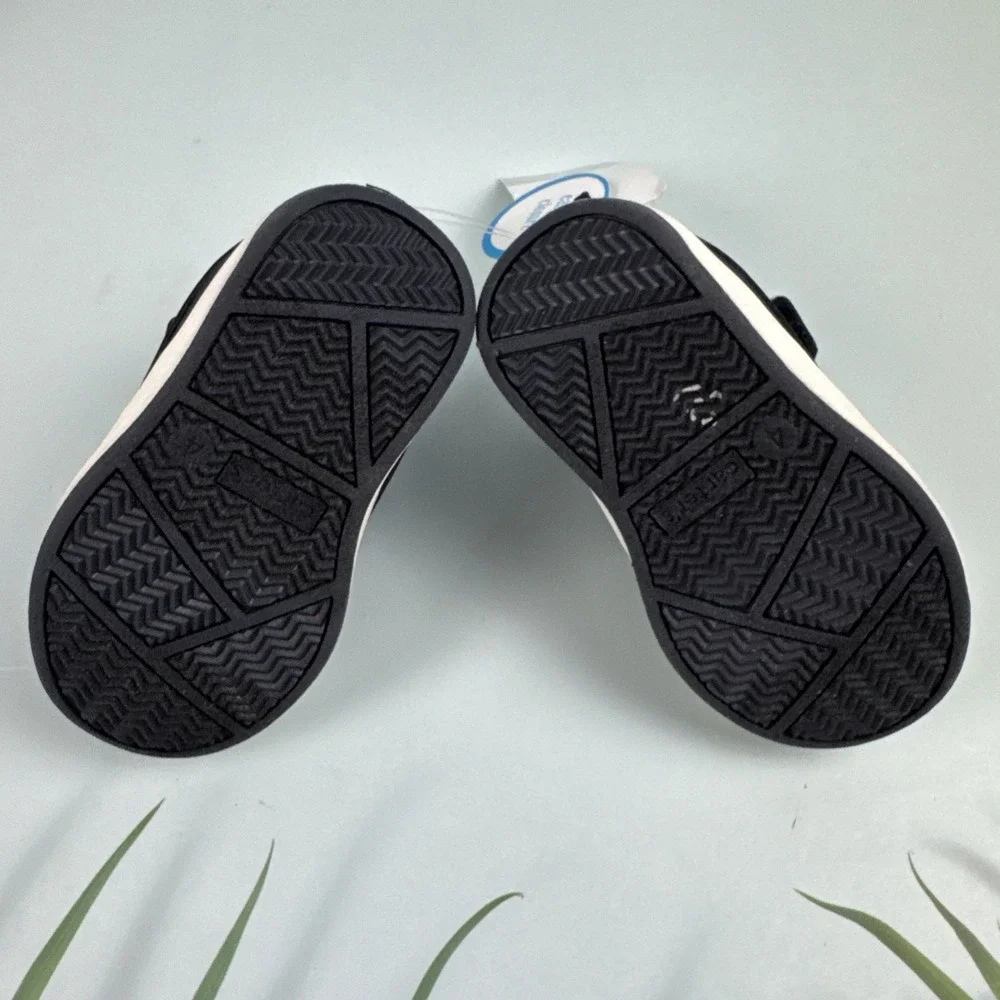 Carters Infant Boy Toddler Shoes Size 4 NWT‎ Navy White Brown Easy On Closure